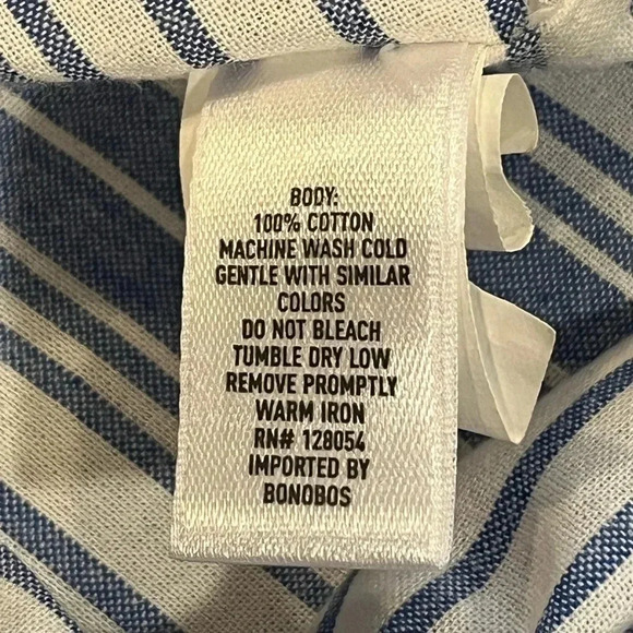 Bonobos Riviera Striped Short Sleeve Button Down Blue White Mens Slim XXL - Picture 6 of 10